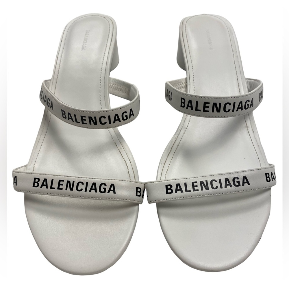 BALENCIAGA Logo Strap Leather Sandals